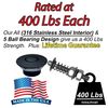 Black 1.00" & 2" Stud Pro Stainless Mini Push Button Latch Hood Pin