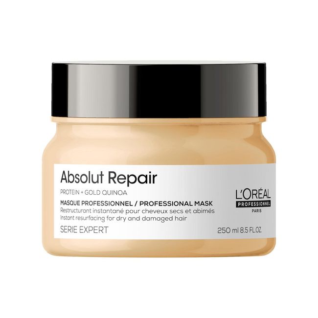 L’Oréal Professionnel Mask, With Protein And Gold Quinoa for Medium-Thick Dry And Damaged Hair, Serie Expert Absolut Repair, 250 ml