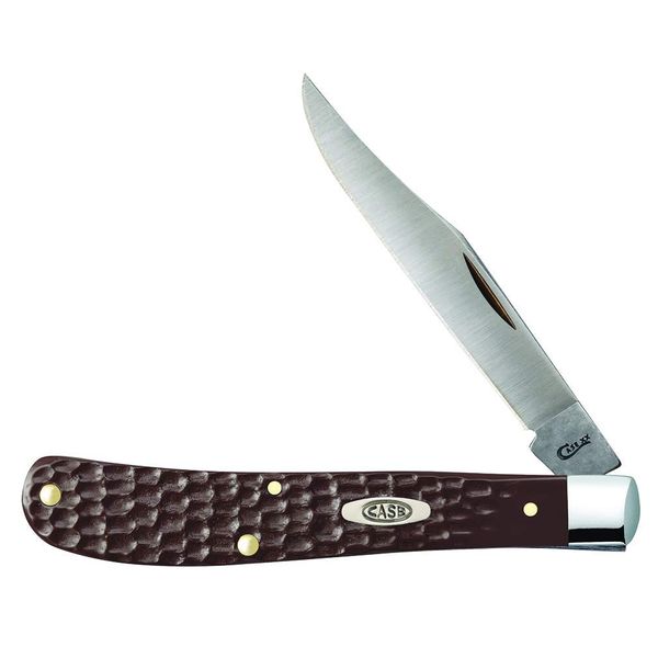 CASE XX WR Pocket Knife Brown Synthetic Barehead Slimline Trapper Item #135 - (61048 SS) - Length Closed: 4 1/8 Inches