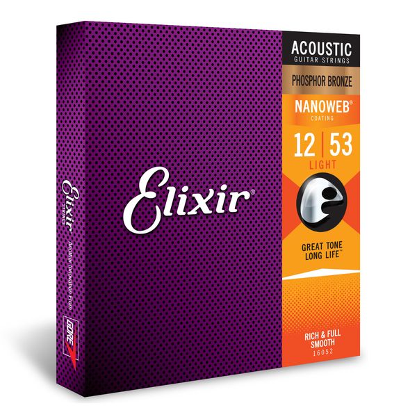 Elixir Acoustic Guitar Strings, Nanoweb, 80/20 Phosphor Bronze, 1set