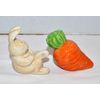 New Sleeping Bunny Rabbit With Orange Carrot Ceramic Salt & Pepper Shaker Set