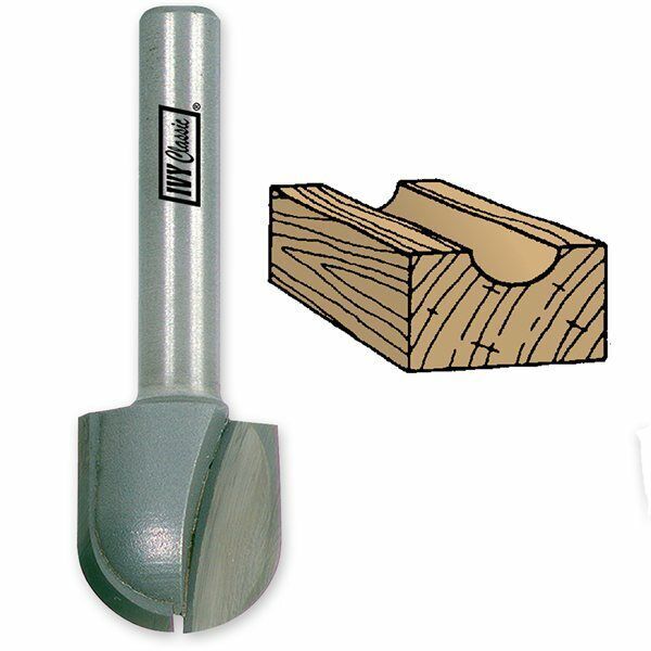 Ivy Classic 10864 1/2" Core Box Router Bit with 1/4" Shank