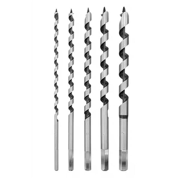 TSUCIA 9.1 inches (230 mm) Woodworking Drill Bit Set, Tip Tapping Screws, Hex Shaft, Drilling Drill, Drill Blade for Woodworking, Auger Bit, Long Bit, Set of 5 (6 - 14 mm)