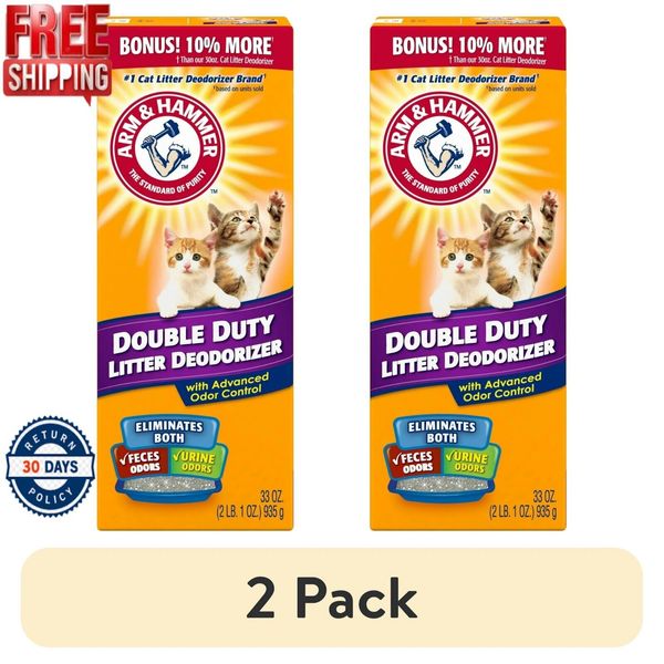 (2 pack) ARM & HAMMER Double Duty Cat Litter Deodorizer and Pet Odor Eliminator,