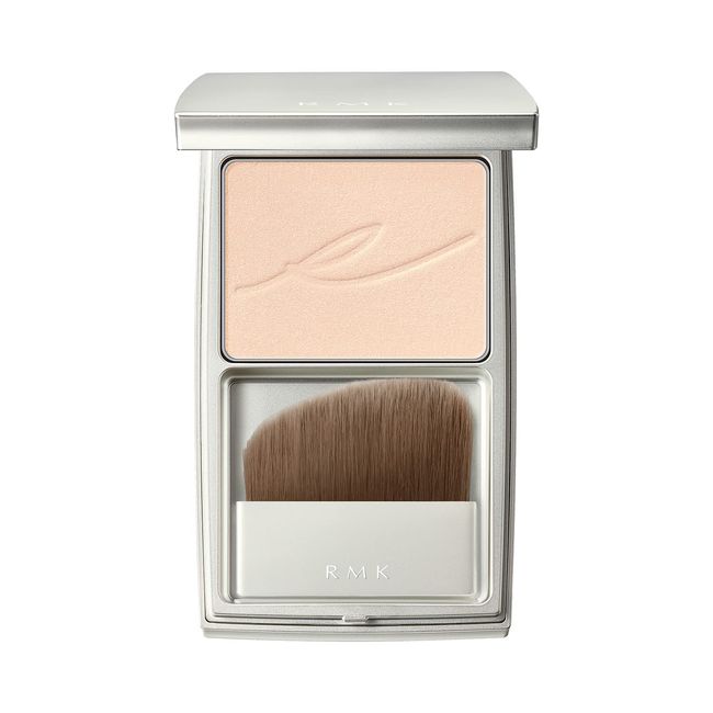 RMK Official RMK Silk Fit Face Powder P01 Pearl Type/Case with Brush (Pressed Powder, Finishing Powder, Finishing Powder, Sebum Adsorption Powder, Re-Makeup, Powder Funde)