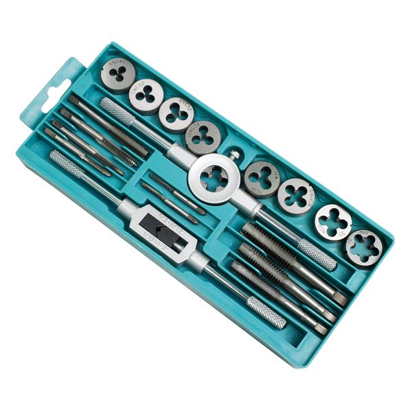 HFS(R) Tap and Die Set Tap and Die Set Split Dies-Metric Metric Sizes Essential Threading Tool with Storage Case (20PCS)