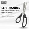 Scissors and Shears (Black, Kitchen (18cm/7" Serrated Blade Left Handed)