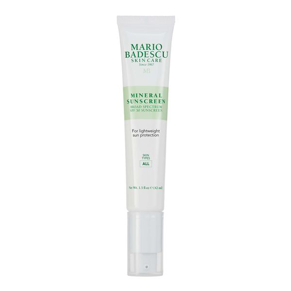 Mario Badescu Mineral Sunscreen SPF 30 for All Skin Types | Reef Safe, Oil-free Moisturizer Formulated with Zinc Oxide, Hyaluronic Acid & Antioxidants | 1.5 Fl Oz