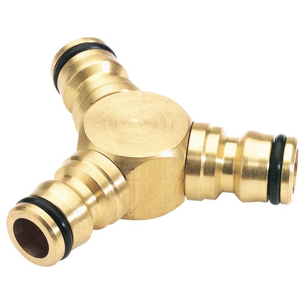 Draper DRA36238 Tools Expert Brass Three Way Connector, Blue