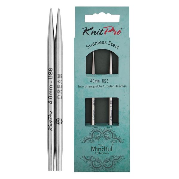 KnitPro K36155 Needle Tips, Stainless Steel, Silver, 13 cm, 4 mm, 2 Count