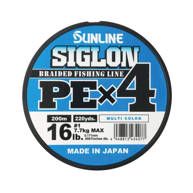 Sunline PEx4 Line Sigron PEx4 668.4 ft (200 m) 5 Colors, No. 1 16LB, J