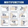 WORKPRO Carpentry Squares 6Inch/150mm, Combination Square, Engineers Set Square, Adjustable Carpentry Square 45/90 Degree with Bubble Level, Measuring Tool for Engineer Carpenter