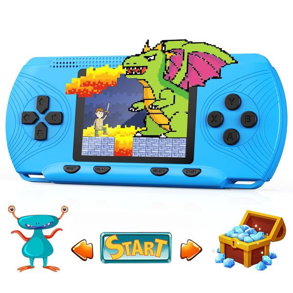 Handheld Games for Kids, Handheld Game Console 3" HD Screen Built in 258 Video Game Console Handheld Video Games for Kids Portable Retro Hand Held Gaming Console,Boys Toys Gifts for Ages 5 Above Blue