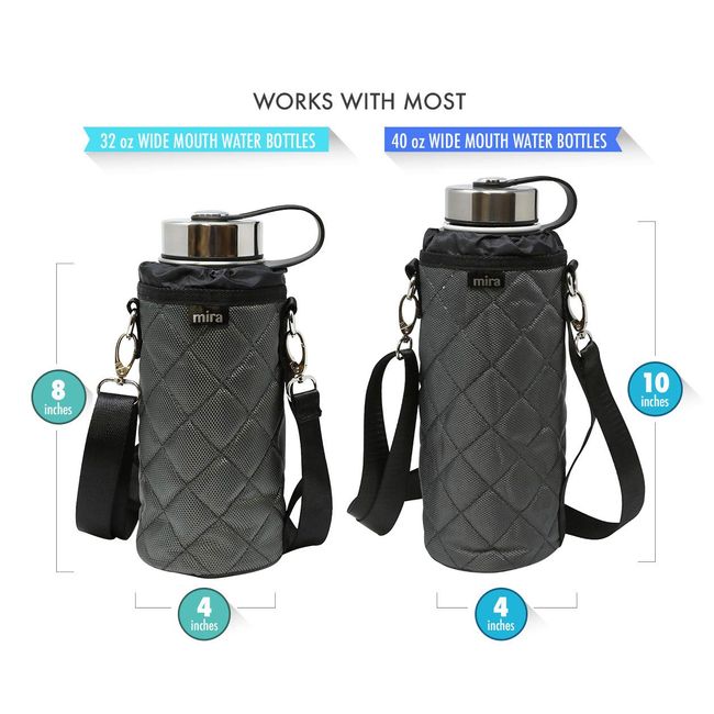 MIRA 40oz Stainless Steel Vacuum Insulated Wide Mouth Water Bottle