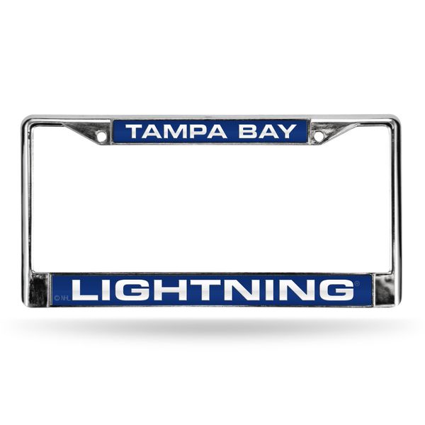 Rico Industries NHL Unisex-Adult Laser Cut Inlaid Standard Chrome License Plate Frame