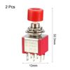 sourcing map 6mm Mounting Hole Red Momentary Push Button Switch DPDT 2NO-2NC 2pcs