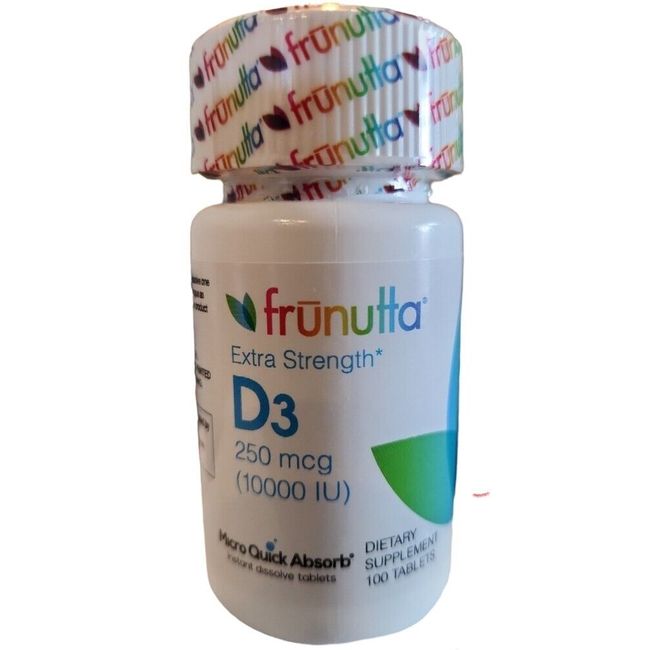 Frunutta Vitamin D3 10000 IU Under The Tongue Instant Dissolve Tablets - 250 mcg