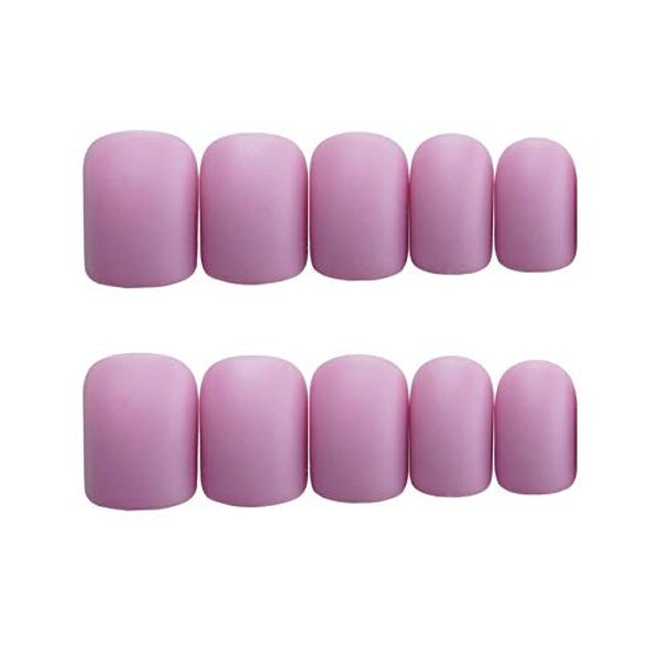 YONAIL 24pcs/set Square False Nails for Women Short Square Fake Nails with Glue French Fake Finger Nail Art Tips Stick On Nails