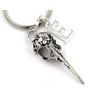 Bird Skull Keychain, Personalized Hummingbird Keyring, Any Initial