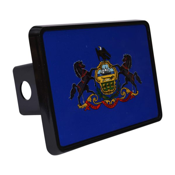 Pennsylvania State Flag Trailer Hitch Cover Plug PA