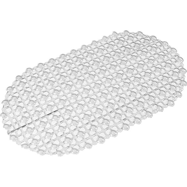 Rectangular Non-slip Bath Mat Safety Shower PVC Bathroom Drainage Plastic Hole Foot Massage Pad Supplies, [04] Transparent