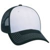 OTTO 6 Panel Low Profile Contrast Vertical Mesh Back Cap - Dk.Grn/Wht/Dk.Grn