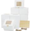 PQZKLDP 20 pcs Cake Boxes 6x6x5Inch Bakery Boxes with Window White Cupcake Boxes
