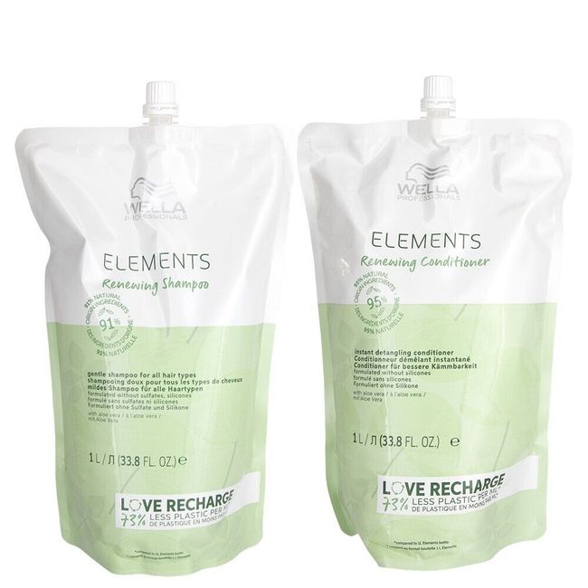 Wella Elements Renewing Shampoo & Conditioner Duo (REFILL), 33.8 oz