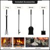 tFireplace Tool Set Log Rack Iron Firewood Holder Lumber Storage Fire Accesso...