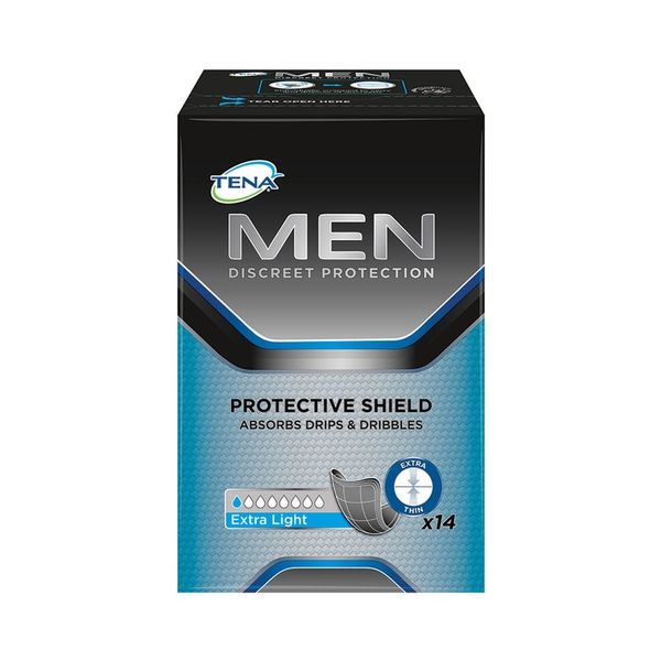 Tena Men Protective Sheild Extra Light - 1 Pack of 14 Incontinence Pads