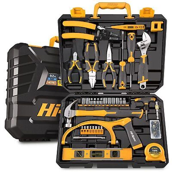 Hi-Spec 82-Piece Home Repair Tool Kit Set .Essential Hand Tools for DIY Repairs,