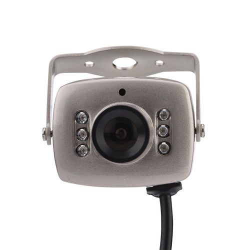 Kafuty Mini 6 LED Box Camera CCTV Security Camera Night Vision Digital Video Camera PAL/NTSC High Sensitivity Camera with Removable Mounting Bracket and Lens Cap(PAL)