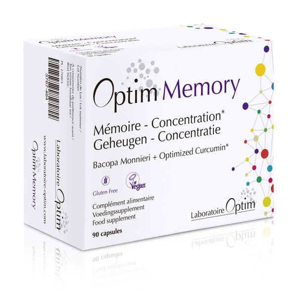 Optim Memory Brahmi Bacopa Monnieri Bacognize and Optimised Curcumin Longvida - 90 Caps Food Supplement