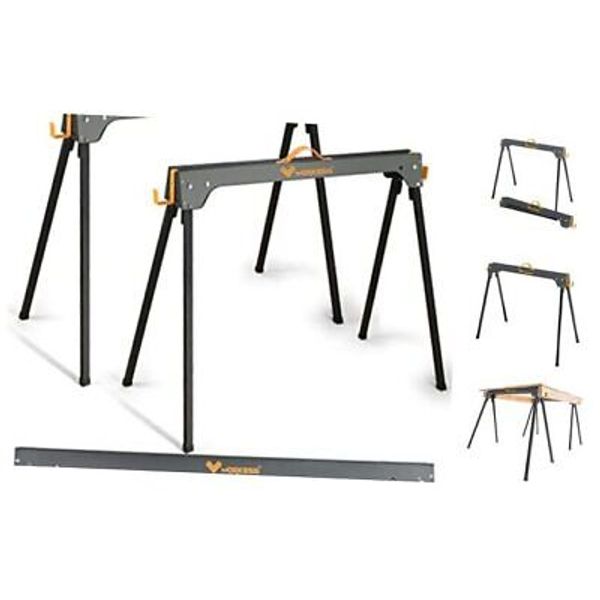 Sawhorse, Portable Folding 1100 LBS Weight Capacity Heavy Duty Saw Horses 2