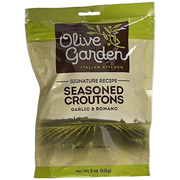 Olive Garden, Seasoned Croutons, Garlic and Romano, 5 Ounce Bag (Pack of 3)