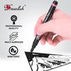 Drawlish Acrylic Paint Pens, Black & White Pen Set of 4 Glass Paint Markers 0.7mm Extra Fine Tip | Ideal for Wood, Fabric, Porcelain, Ceramic, Stone, Rock Painting and more