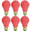 6Pack 25W A19 Light Bulb, Ceramic Red Edison Bulb, Dimmable, E26, 120V