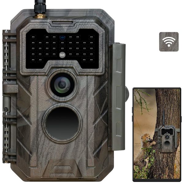 GardePro E7 WiFi Trail Camera, 32MP 1296P, Phone App, 100ft Night Vision, Game Cameras with Motion Activated Waterproof, for Hunting, Wildlife, Deer Camera