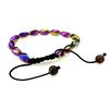 PURPLE WHALE Iridescent Hematite Twisted Beaded Bracelet for Women, Men | Handmade Macrame Style Adjustable Bracelet for Good Luck, Protection (Multi-color)