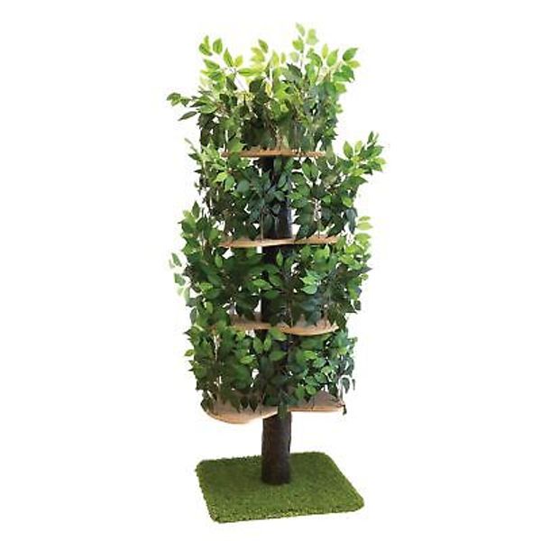 On2 Pets Cat Tree with Leaves Made in USA, Cat House & Cat Activity Tree, Mul...