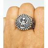Men's Chunky Silver Ring | Egyption Ring | Ancient Egypt Bird Ring with Cross Details (W)