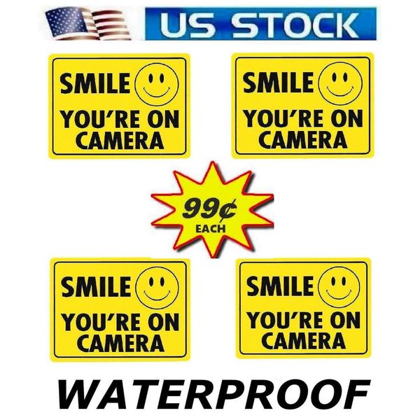 HOME SECURITY SURVEILLANCE CAMERA DECALS WARNING STICKERS SIGN 4 LOT 99 EA