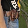 TOURBON Multi-Tool Holder, Belt Worn Tool Pouch, Leather, Flashlight, Multi-functional Pliers, Storage Bag