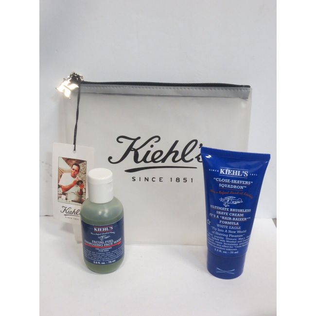 KIEHL'S ULTIMATE MAN "REFUELERS" 2 PC SET - FACE WASH & SHAVE CREAM (NEW)