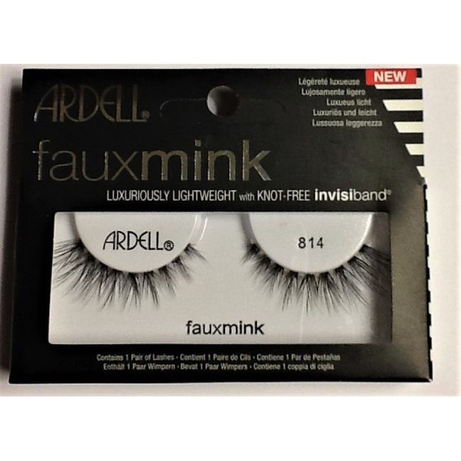 LOT OF 2  Ardell Faux Mink False Eyelashes #814 BLACK FREE SHIPPING!!!!