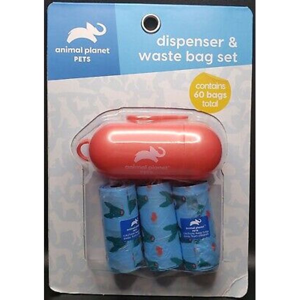 Animal Planet Pets Waste Bag Dispenser & Waste Bag Set With 60 Bags