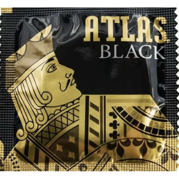 100 pieces pack Atlas Black latex lubricated condoms condones