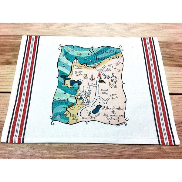 Monterey Peninsula Map Kitchen Tea Towel