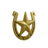 Vintage Solid Brass Horseshoe Hook with Star, Horseshoe Shaped Bracket (Brass)