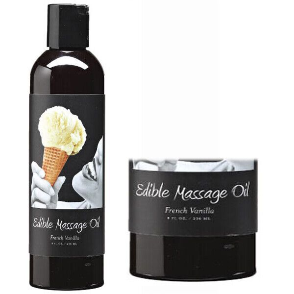 Earthly Body Edible Massage Oil Vanilla flavored Lickable 100% Vegan Natural